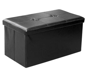 POUF CONTENITORE IMBOTTITO RETTANGOLARE 80X40 CM COLORE NERO