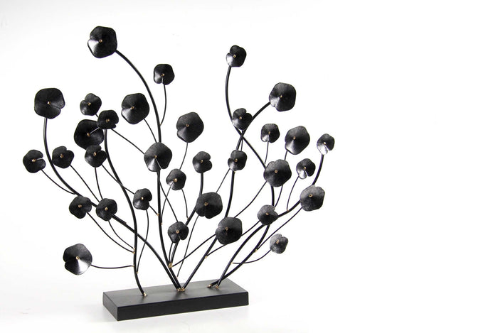 DECORAZIONE FLOREALE DA TAVOLO IN METALLO 23 X 12 X 63 CM COLORE NERO
