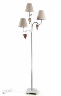 LAMPADA A PIANTANA CON 3 LUCI IN METALLO 45 X 152 CM COLORE BEIGE E BIANCO