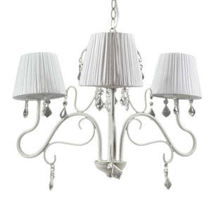 PERLA PLISSE LAMPADARIO PENDENTE A 3 LUCI DA 55 COLORE BIANCO