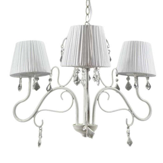 PERLA PLISSE LAMPADARIO PENDENTE A 3 LUCI DA 55 COLORE BIANCO