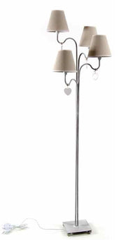 PENDENTE LAMPADA A PIANTANA CON 4 LUCI IN METALLO 45 X 152 CM COLORE BEIGE