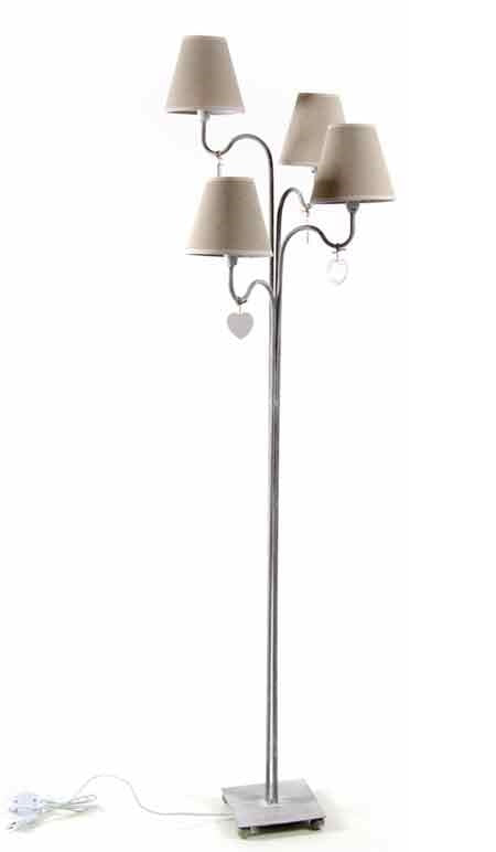 PENDENTE LAMPADA A PIANTANA CON 4 LUCI IN METALLO 45 X 152 CM COLORE BEIGE
