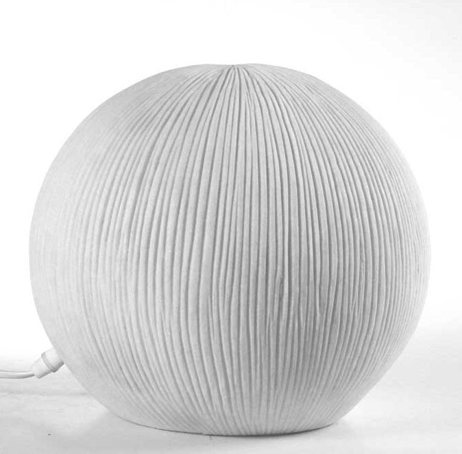 LAMPADA DA TAVOLO LIGHT TONDA DA 35 X 32 CM IN COLORE BIANCO