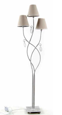 INTRECCIO LAMPADA A PIANTANA 3 LUCI IN METALLO 42 X 150 CM COLORE BEIGE E BIANCO