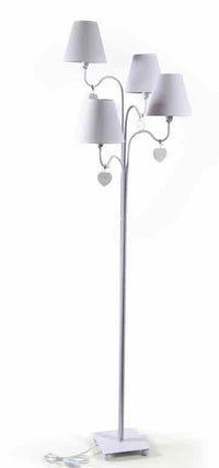 LAMPADA A PIANTANA CON 4 LUCI IN METALLO 50 X 152 CM COLORE BIANCO