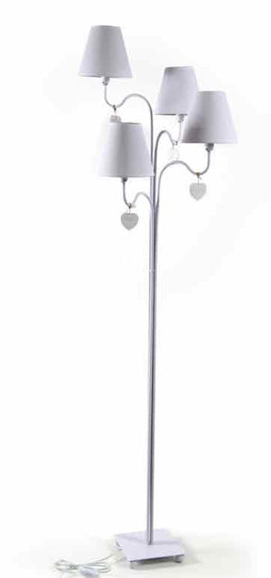 LAMPADA A PIANTANA CON 4 LUCI IN METALLO 50 X 152 CM COLORE BIANCO