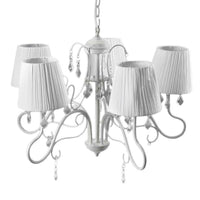 PERLA PLISSE LAMPADARIO PENDENTE A 5 LUCI DA 60 COLORE BIANCO