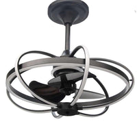 LAMPADARIO CON VENTILATORE E LUCE A LED CON TELECOMANDO 86 X 84CM COLORE NERO