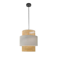 LAMPADARIO STILE INDUSTRIAL 40X44 CM CON PARALUME CREMA E BIANCO