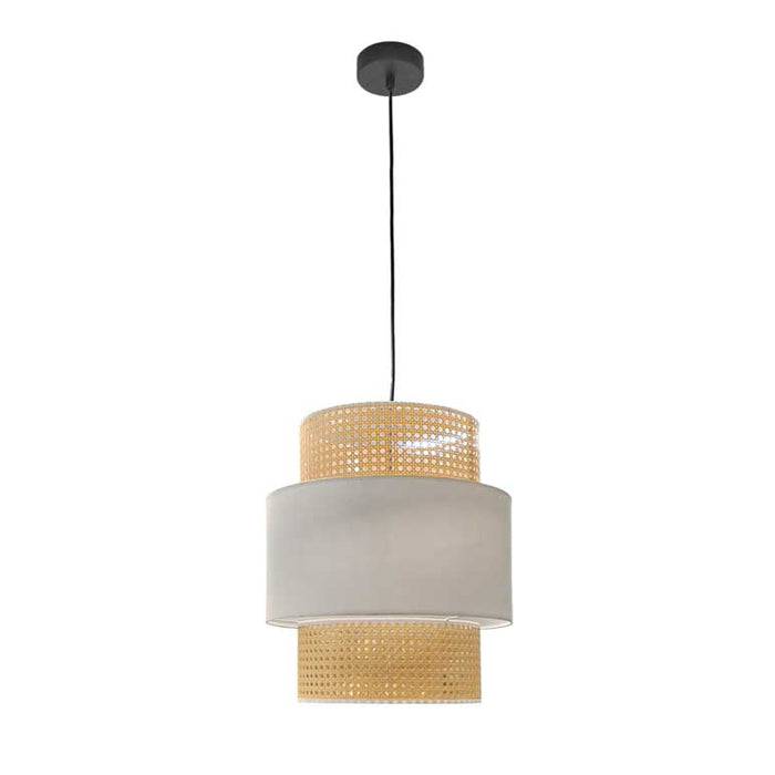 LAMPADARIO STILE INDUSTRIAL 40X44 CM CON PARALUME CREMA E BIANCO