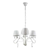 PERLA PLISSE LAMPADARIO PENDENTE A 3 LUCI DA 55 COLORE BIANCO