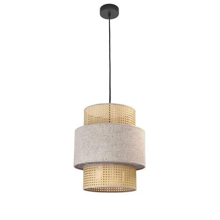 LAMPADARIO STILE INDUSTRIAL 40X44,5 CM CON PARALUME CREMA E BIANCO