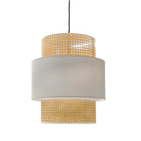 LAMPADARIO STILE INDUSTRIAL 40X44 CM CON PARALUME CREMA E BIANCO