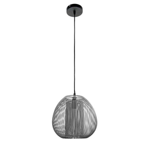 LAMPADARIO A CADUTA CON PARALUME IN VIMINI 27.5X175 CM GRIGIO