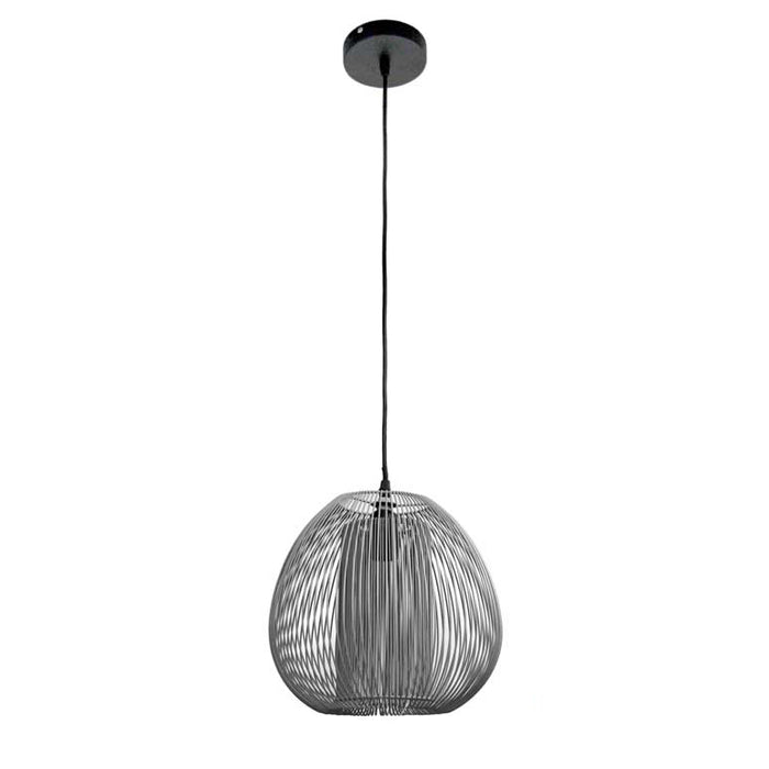 LAMPADARIO A CADUTA CON PARALUME IN VIMINI 27.5X175 CM GRIGIO