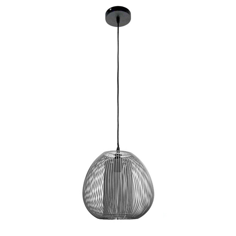LAMPADARIO A CADUTA CON PARALUME IN VIMINI 27.5X175 CM GRIGIO