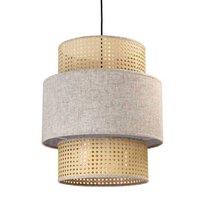 LAMPADARIO STILE INDUSTRIAL LINO 40X44,5 CM CON PARALUME CREMA E BIANCO