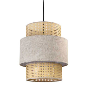 LAMPADARIO STILE INDUSTRIAL 40X44,5 CM CON PARALUME CREMA E BIANCO