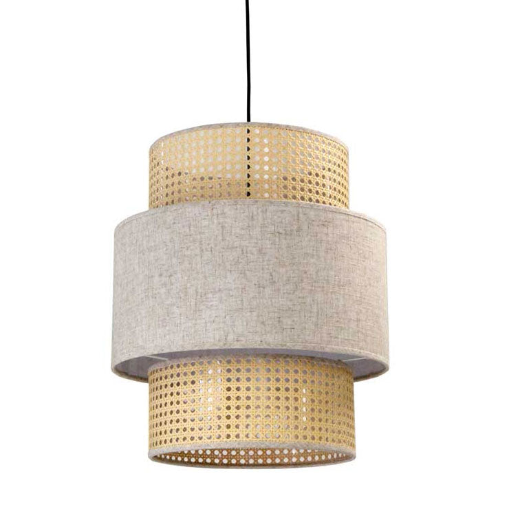 LAMPADARIO STILE INDUSTRIAL 40X44,5 CM CON PARALUME CREMA E BIANCO