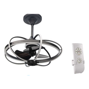 LAMPADARIO CON VENTILATORE E LUCE A LED CON TELECOMANDO 86 X 84CM COLORE NERO