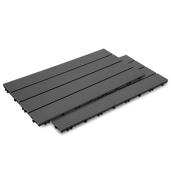 Tegoli in lega di PVC 60x30cm 12 pezzi 1m² per balcone, terrazza o giardino con montaggio rapido