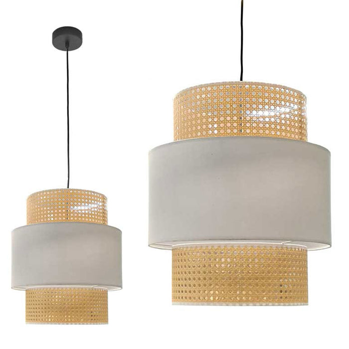 LAMPADARIO STILE INDUSTRIAL 40X44 CM CON PARALUME CREMA E BIANCO