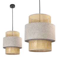 LAMPADARIO STILE INDUSTRIAL 40X44,5 CM CON PARALUME CREMA E BIANCO