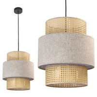 LAMPADARIO STILE INDUSTRIAL LINO 40X44,5 CM CON PARALUME CREMA E BIANCO