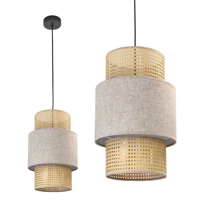 LAMPADARIO STILE INDUSTRIAL 30X44 CM CON PARALUME CREMA E BIANCO