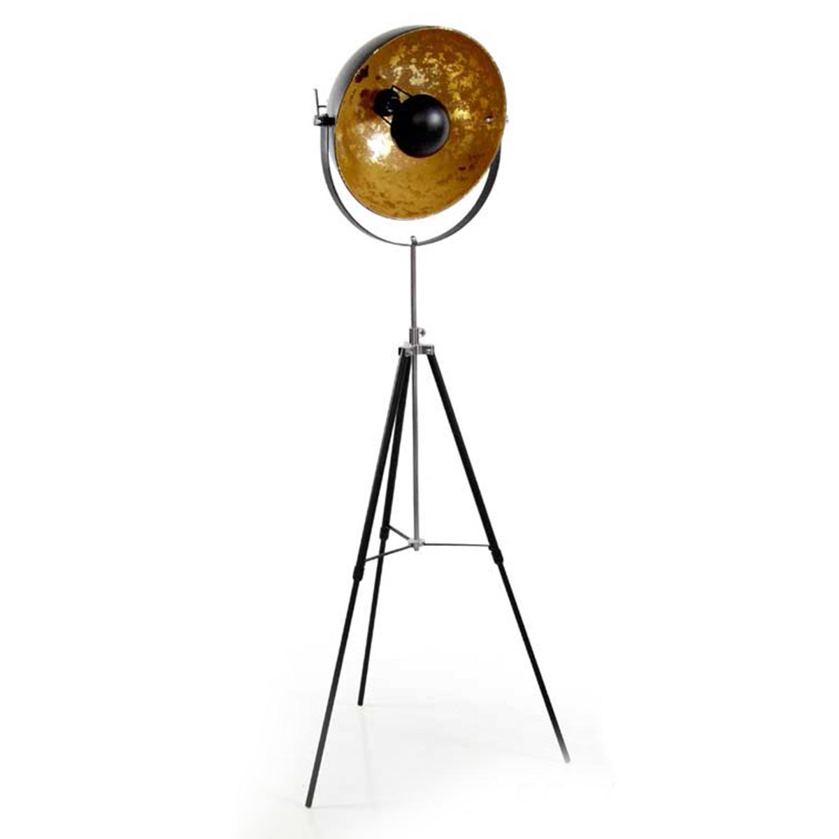 LAMPADA A PIANTANA INDUSTRIAL RICHIUDIBILE E REGOLABILE 55 X 40 X 160 CM GOLD