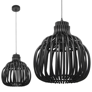 LAMPADARIO A CADUTA IN STILE MODERNO 30X80 CM  COLORE NERO