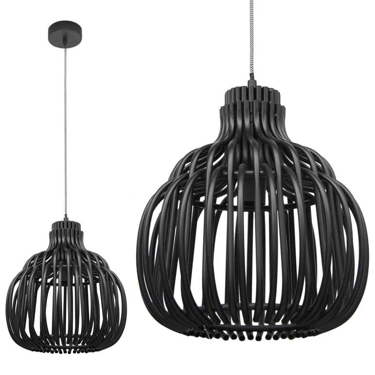 LAMPADARIO A CADUTA IN STILE MODERNO 30X80 CM  COLORE NERO