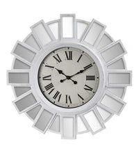 OROLOGIO MAXI DA PARETE STILE MODERNO CON SPECCHI E VETRO 76X6 CM BIANCO