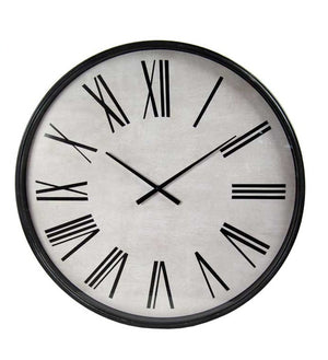 OROLOGIO DA PARETE MINIML CON NUMERI ROMANI IN VETRO 76X6 CM BIANCO E NERO