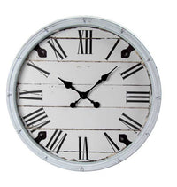 OROLOGIO DA PARETE CON CORNICE IN PLASTICA E NUMERI ROMANI 50X50X5 CM BIANCO