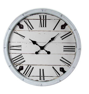 OROLOGIO DA PARETE CON CORNICE IN PLASTICA E NUMERI ROMANI 50X50X5 CM BIANCO