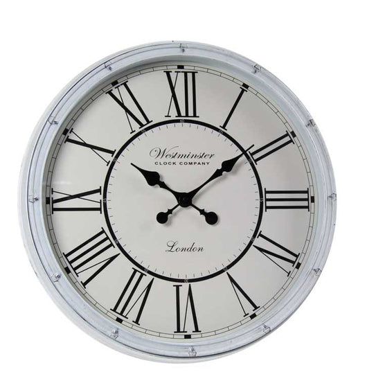 OROLOGIO DA PARETE IN PLASTICA E VETRO CON NUMERI ROMANI 50X5 CM BIANCO