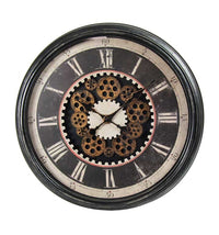 OROLOGIO DA PARETE CON INGRANAGGI IN MOVIMENTO 59X6 MARRONE RUSTICO