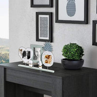 CORNICE PORTAFOTO DA APPOGGIO, MULTIFOTO 3 POSTI IN LEGNO SHABBY ANANAS E CUORE
