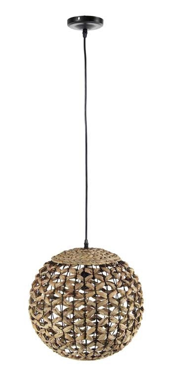 LAMPADARIO TONDO INTRECCIATO IN LEGNO NATURALE 40 CM