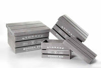 MAURY'S SET 3 CASSETTE IN LEGNO GRIGIO CON COPERCHIO IN MISURE DIFFERENTI