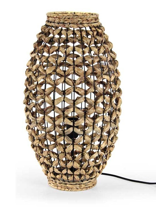 LAMPADA DA TAVOLO INTRECCIATA IN LEGNO NATURALE 29 X 52 CM