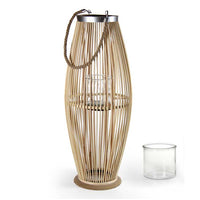 LANTERNA IN VIMINI CON MANICO 29X29X59CM IN COLORE LEGNO NATURALE