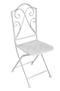 SEDIA QUADRATA IN METALLO PIEGHEVOLE 40 X 93 CM COLORE BIANCO