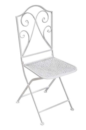 SEDIA QUADRATA IN METALLO PIEGHEVOLE 40 X 93 CM COLORE BIANCO