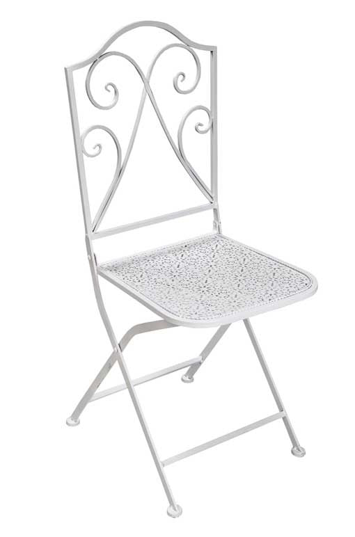 SEDIA QUADRATA IN METALLO PIEGHEVOLE 40 X 93 CM COLORE BIANCO