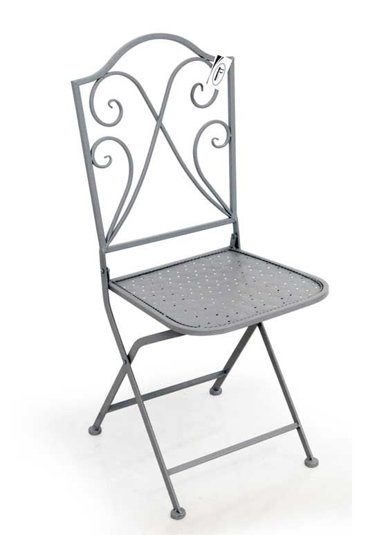 SEDIA QUADRATA IN METALLO PIEGHEVOLE 40 X 93 CM COLORE GRIGIO