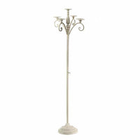 PIANTANA A CANDELABRO CON 5LUCI 37X37X15 CM IN METALLO BIANCO SHABBY