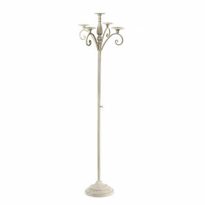 PIANTANA A CANDELABRO CON 5LUCI 37X37X15 CM IN METALLO BIANCO SHABBY